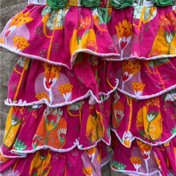 Jelly the Pug Colorful Floral Ruffle Dress girls size 3t - Picture 4 of 5